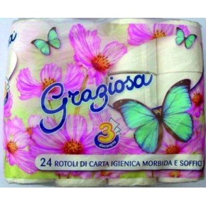 Graziosa toalettpapír 24 tek/csomag 3 rtg