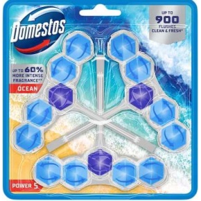 WC fertőtlenítő, 3 db-os, DOMESTOS "Power 5", óceán