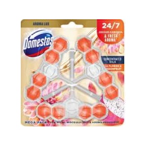 WC fertőtlenítő, 3 db-os ,DOMESTOS "Aroma Lux", dália