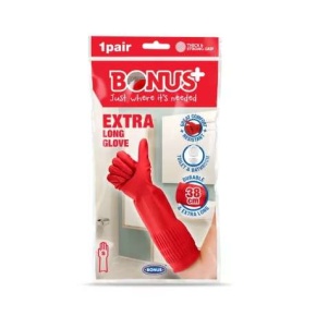 Bonus gumikesztyű piros extra hosszú "L"