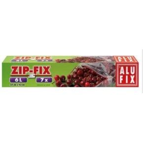 Cipzáras zacskó, 6 l, ALUFIX "Zipp Fix"