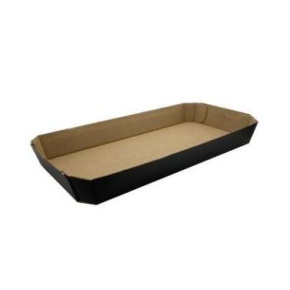 Begreen street food kraft tálca, barna/fekete, 240x120x30 mm (320db/karton)