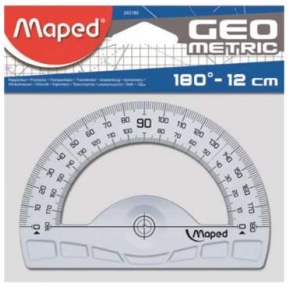 Szögmérő, műanyag, 180 fok, MAPED "Geometric"