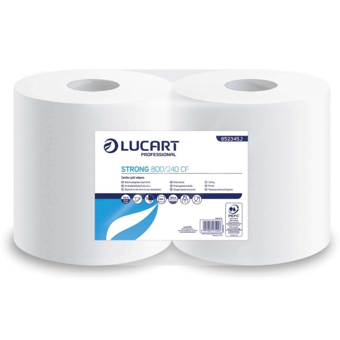 Ipari törlőpapír Lucart Strong CF 800/240 M hófehér  2 tekercs/karton