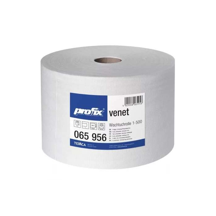 PROFIX Venet fehér ipari törlőkedő, 1 rétegű, fehér, 500 lap/tekercs, 1 tekercs/zsugor