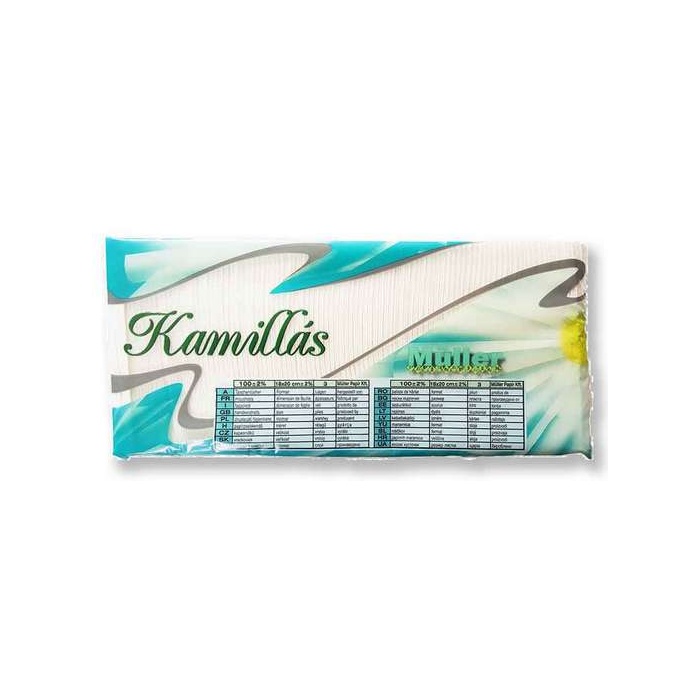 Papírzsebkendő 100db/csomag Kamillás