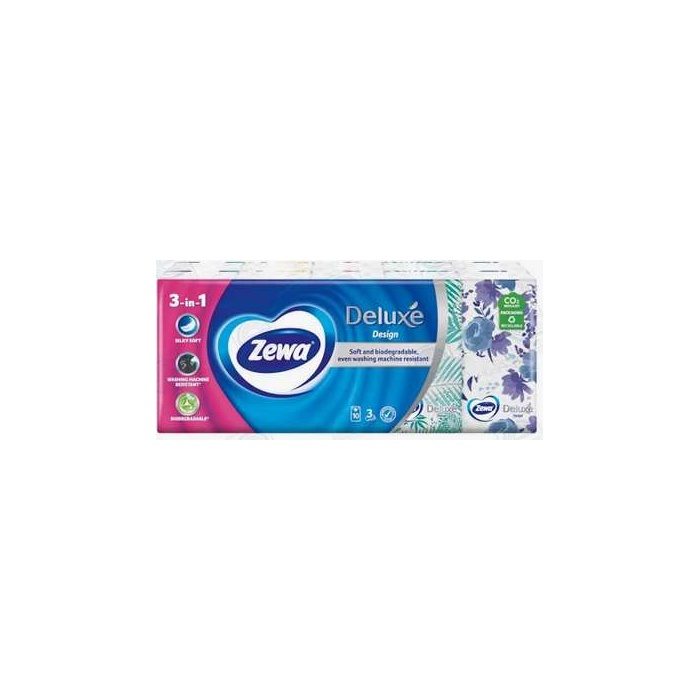 Zewa Deluxe Limited papírzsebkendő, 3rét., 10x10 db/csomag