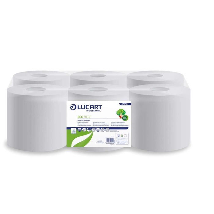 MAXI Lucart Eco CF 19 2rtg. Belsőmagos kéztörlő fehér  6 tekercs/karton