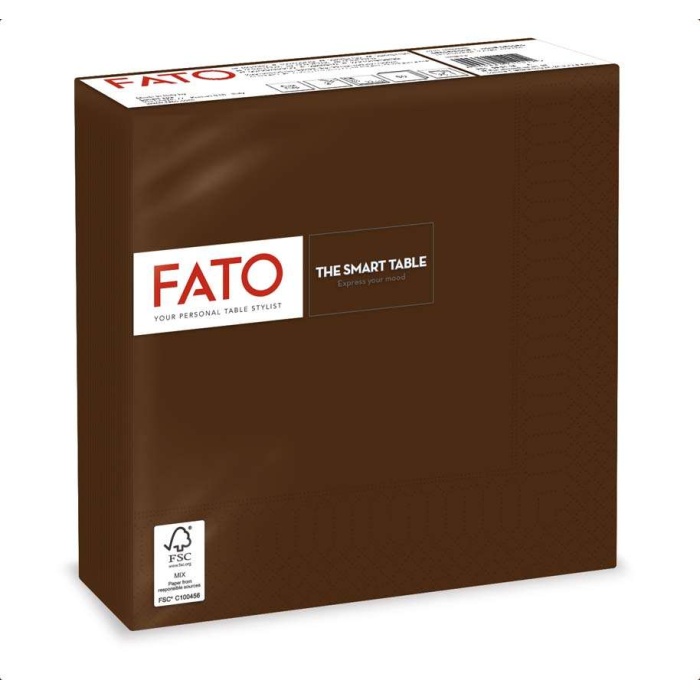 FATO Szalvéta Barna 33*33cm 2rtg.50db/csomag, 24 csomag/karton