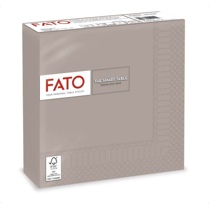 FATO Szalvéta Galambszürke 33*33cm 2rtg.50db/csomag, 24 csomag/karton