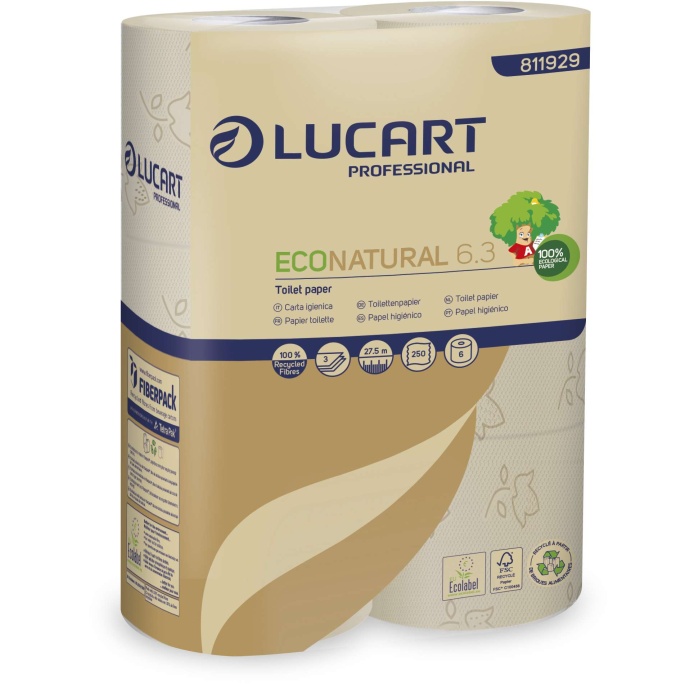 EcoNatural 6.3 kistekercses EÜ papír, 6 tekercs/csomag, 5 csomag/karton