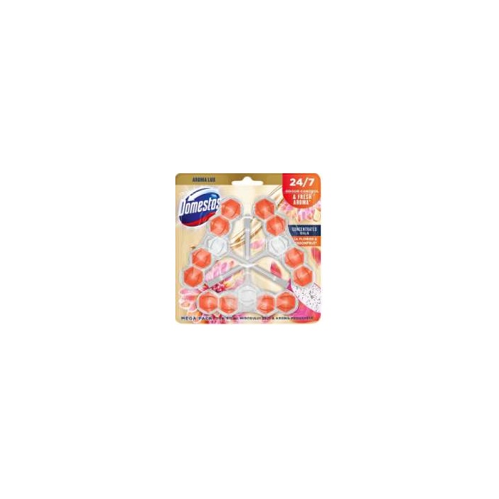 WC fertőtlenítő, 3 db-os ,DOMESTOS "Aroma Lux", dália