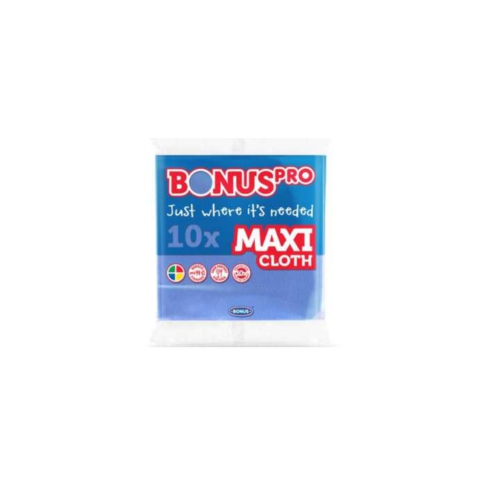 Törlőkendő, univerzális, 10 db, BONUS "MAXI", kék