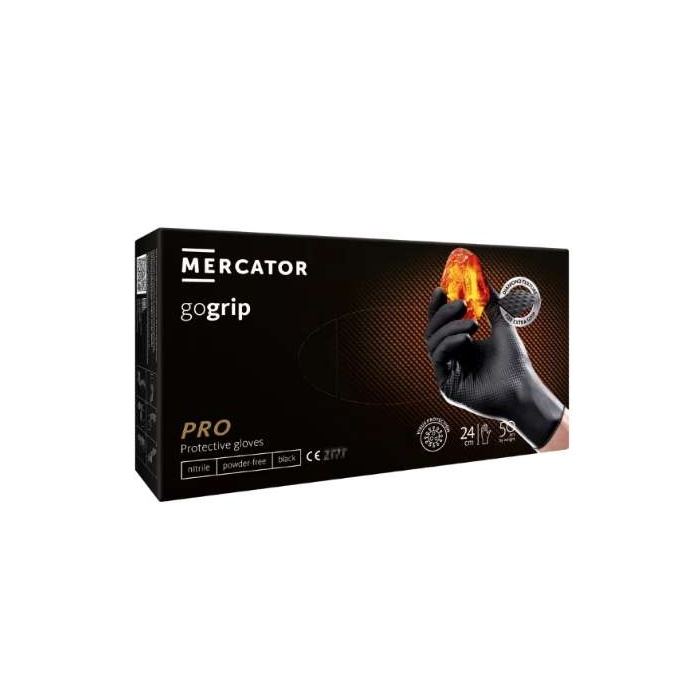 Gogrip nitril kesztyű vastag fekete 50 db/doboz "M"