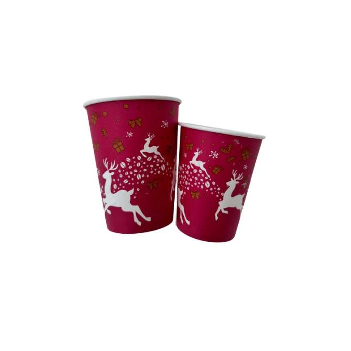 300 ml papírpohár, hőálló karácsonyi 50db/csomag