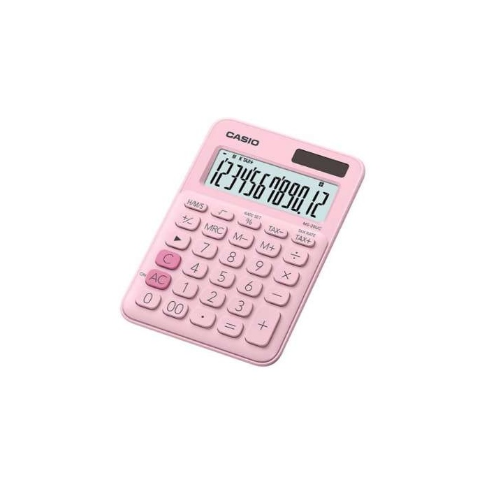 Számológép, asztali, 12 számjegy, CASIO, "MS 20 UC", rózsaszín