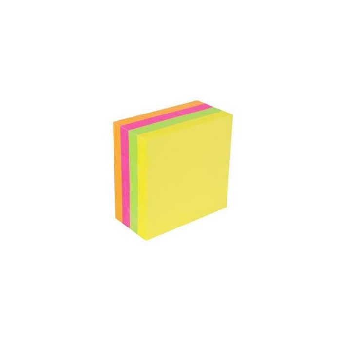 Öntapadó jegyzettömb, 75x75 mm, 400 lap, VICTORIA OFFICE, neon